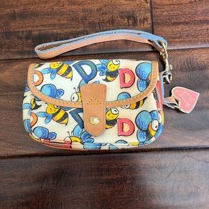 Dooney and Bourke Bee patterned wristlet